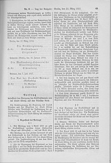 Vertrag, betreffend den Übergang des Kraffohlkanals von der Stadt Elbing auf das Reich (Deutsches Reichsgesetzblatt 1931)