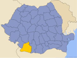 Dolj distrikts beliggenhed i Rumænien
