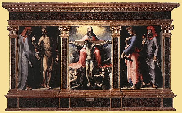 Trinity Triptych (1513) by Domenico Beccafumi Domenico Beccafumi - Trinity - WGA01533.jpg