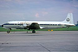 Eine Douglas DC-6 (F-BHMR) der Aéromaritime im Jahr 1970