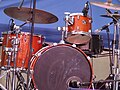 Drums set up at Goethe Institut culture concert, Windhoek Namibia