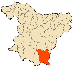 Localização da cidade dentro da província de Bouira