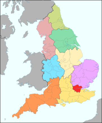 England: Gliederung in Region