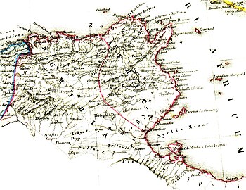 Map of Numidia in Antiquity