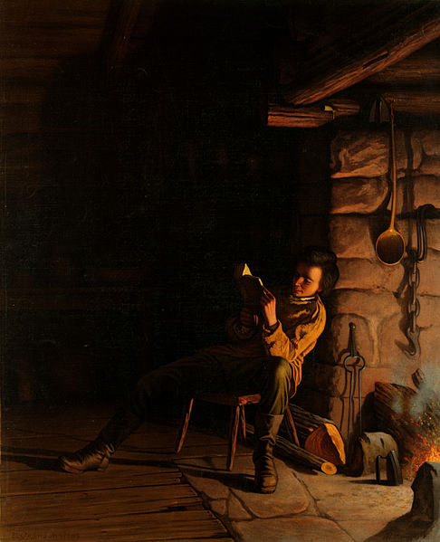 File:Eastman Johnson, The boyhood of Lincoln, an evening in the log hut, 1868.jpg