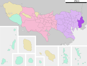 Lage Edogawas in der Präfektur