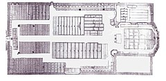 Plan de l'église Notre-Dame de Morges, en 1718.