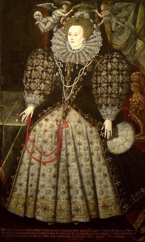 The college's founder, Queen Elizabeth I, shown in a portrait in the college hall