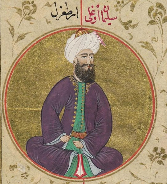 Ertuğrul depicted in 16th-century Ottoman miniature book Sübhatü’l-ahbâr by Derviş Mehmed