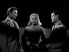 Van Cleef (l.), Jean Wallace and Earl Holliman in The Big Combo (1955)