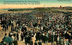 Arrival of the first train at Key West, January 22, 1912.