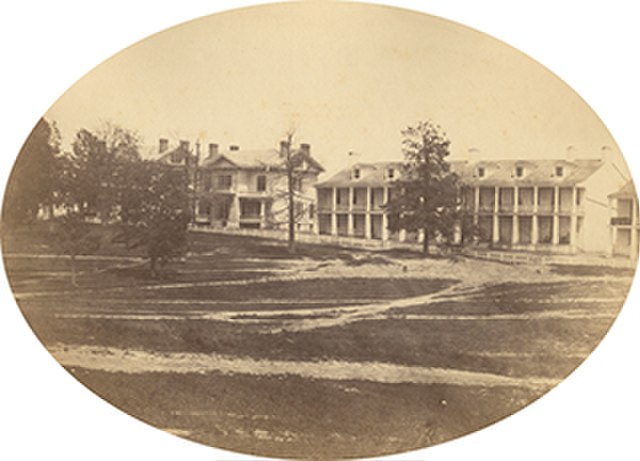 Barracks at Fort Leavenworth, May 1858. By Samuel C. Mills, photographer with the Simpson Expedition. Library of Congress.