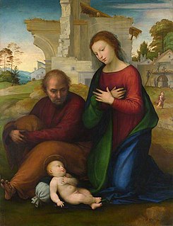 <i>The Virgin Adoring the Child with Saint Joseph</i> Painting by Fra Bartolomeo