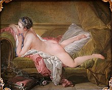 Resting Girl (portrait of Mademoiselle Marie-Louise O'Murphy) (1751), by Francois Boucher, Alte Pinakothek, Munich. Francois Boucher - Ruhendes Madchen - 1752.JPG