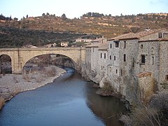 The Orbieu, the main tributary of the Aude, at Lagrasse