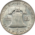 1/2 dólar Franklin (1948-1963). R/ "Campá da Liberdade".