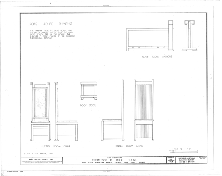 File:Frederick C. Robie House, 5757 Woodlawn Avenue, Chicago, Cook County, IL HABS ILL,16-CHIG,33- (sheet 12 of 14).png