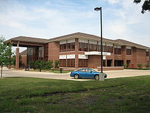 The Freeport Public Library on the cusp of downtown Freeport