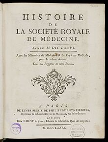 'Histoire de la Societe Royale de Medecine' için ön kısım Wellcome L0049124.jpg