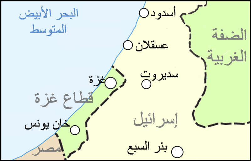 File:Gaza 2008 conflict map Arabic.png
