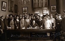 Governor Lynn Frazier signs the 1917 North Dakota suffrage bill. Governor Lynn Frazier signs the 1917 North Dakota suffrage bill.jpg