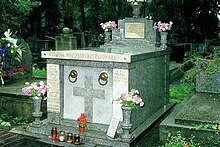 The tomb of the parents of John Paul II at Rakowicki Cemetery in Kraków, Poland