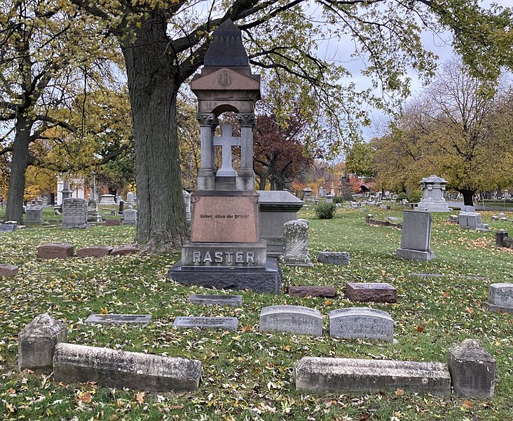 File:Grave of Hermann Raster (1827–1891) at Graceland Cemetery, Chicago 2.jpg