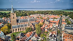 Aerial view of the historic city of Naarden