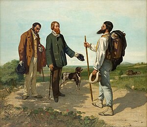 Bonjour, Monsieur Courbet, 1854. A Realist painting by Gustave Courbet. Gustave Courbet 010.jpg