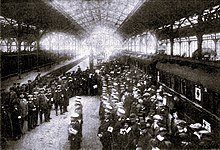 Departure of the hospital train from Lubeck on October 27, 1914 HL Damals - SK WKI 1914.jpg