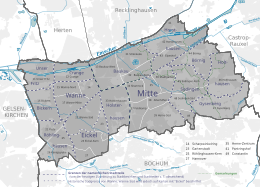 Statistische Bezirke, den namentlichen Stadtteilen zugeordnet