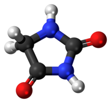 Ball-and-stick model of hydantoin
