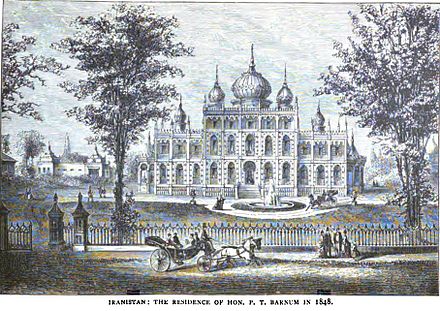 Iranistan, the residence of P. T. Barnum, in 1848