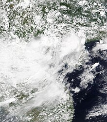 The low pressure area that the JMA calls a tropical depression causes strong wind gusts of level 8-9 on Bach Long Vi and Co To islands.