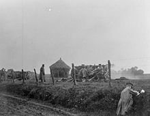 J Battery Royal Horse Artillery in action near the Messines Ridge, October 1914. J Battery RHA at Messines Ridge.jpg