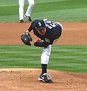 Jamie Moyer pitching in a Seattle Mariners uniform.