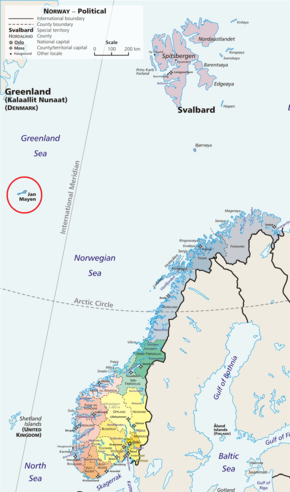 Poloha Svalbardu a Jan Mayenu