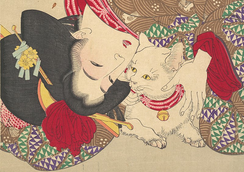 File:Japanese woman and cat art face detail, from- MET DP143321 (cropped).jpg