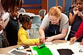 Jennifer Schmitt demonstrates printmaking (2011)