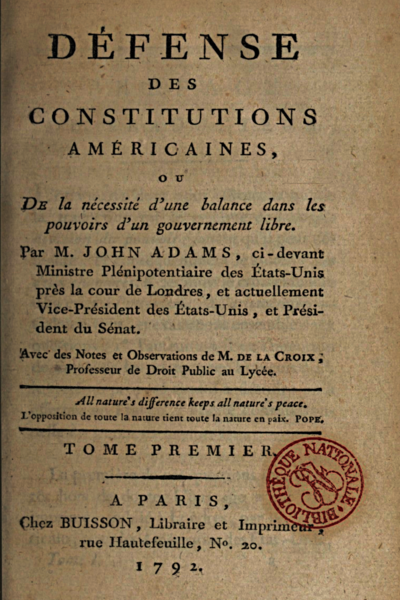 File:John Adams - Défense des constitutions américaines, page de titre, 1792.png