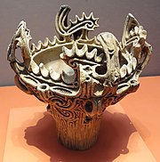 Jomon Vessel with Flame-like Ornamentation, attributed provenance Umataka, Nagaoka-shi, Niigata, Jomon period, 3000-2000 BC - Tokyo National Museum - DSC05620.JPG