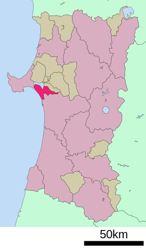 Lage Katagamis in der Präfektur