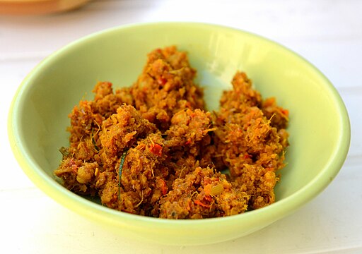 Khua kling, an extremely spicy, dry fried curry from southern Thailand