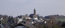 View from Ellar of the church and castle Kirche-Burg.jpg