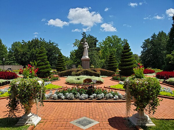 The Kresko Victorian Garden at the Missouri Botanical Garden, a highly manicured garden.