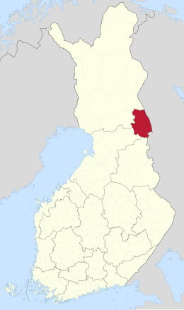 Kaart met de locatie van Kuusamo