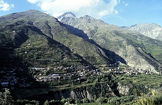 Kyelang Town in Himachal Pradesh, India