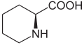 Deutsch: Struktur von L-Pipecolinsäure (L-Homoprolin) English: Structure of L-Pipecolic acid (L-Homoproline)