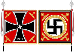 3 x drapeaux de parade nazis en papier du 3e Reich.