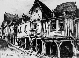 Fougères : la rue de la Pinterie (vers 1900).